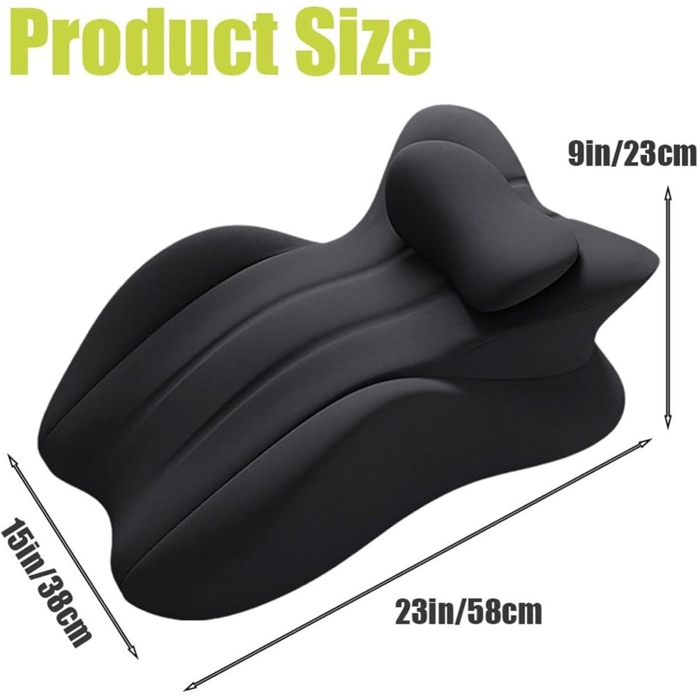 Wedge Pillow for Couples ¨C Ergonomic Intimacy Support & Back Relief Cushion, Low-Profile Bedroom Bolster, Black