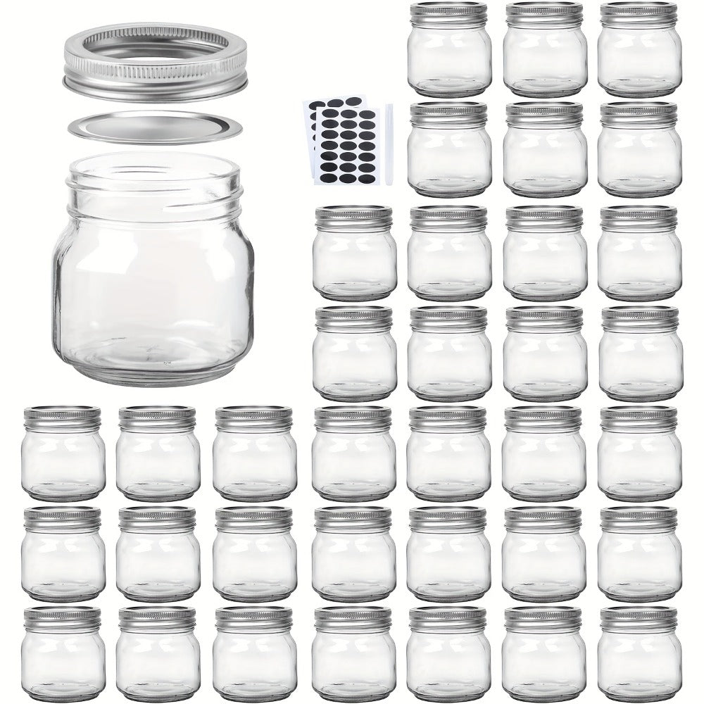 Mason Jars 8oz Glass Jars with Lids ¨C 9/18/27/36 Pack Regular Mouth Canning Jars for Storage, Spices, Jelly, Jam, Honey & Caviar | Dishwasher Safe Spiral Lid Kitchen Storage Containers Set