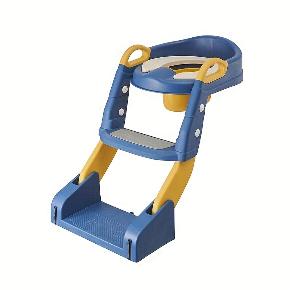 Potty Training Toilet Seat with Ladder ¨C 2-in-1 Toddler Toilet Seat & Step Stool, Foldable Kids Potty Chair with Anti-Slip Pad, Splash Guard & Wide Double Pedal, for Boys & Girls