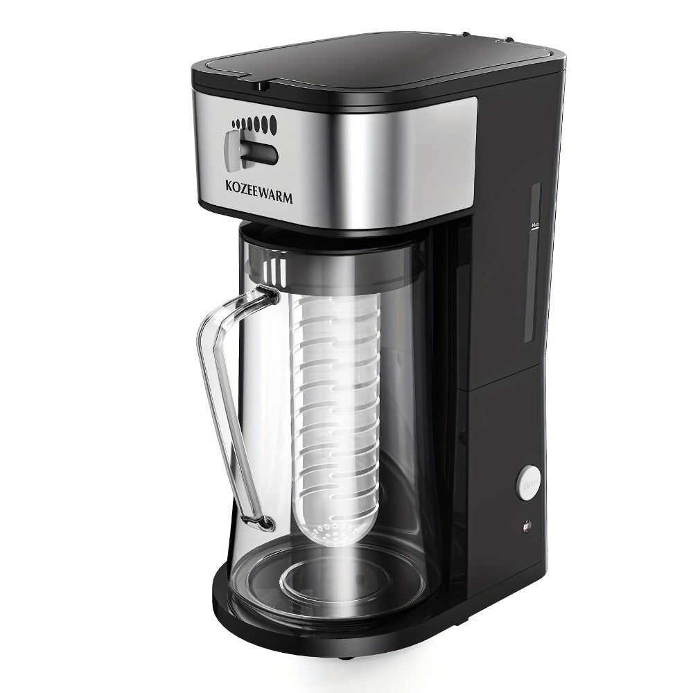 Iced Tea & Coffee Maker 3 QT Pitcher with Reusable Filter Basket | Adjustable Brew Strength | Cold Brew Machine for Iced Tea, Lattes, Lemonade & Flavored Water | Black