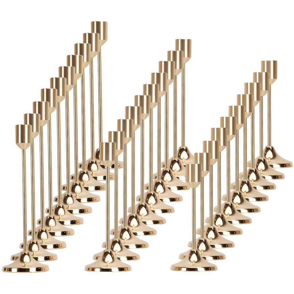 Metal Cone Candle Holders 30-Pack ¨C Elegant Taper Candle Holder Set for Christmas, Halloween, Weddings & Parties ¨C Polished Finish Tabletop Decor for Home, Hotel & Events