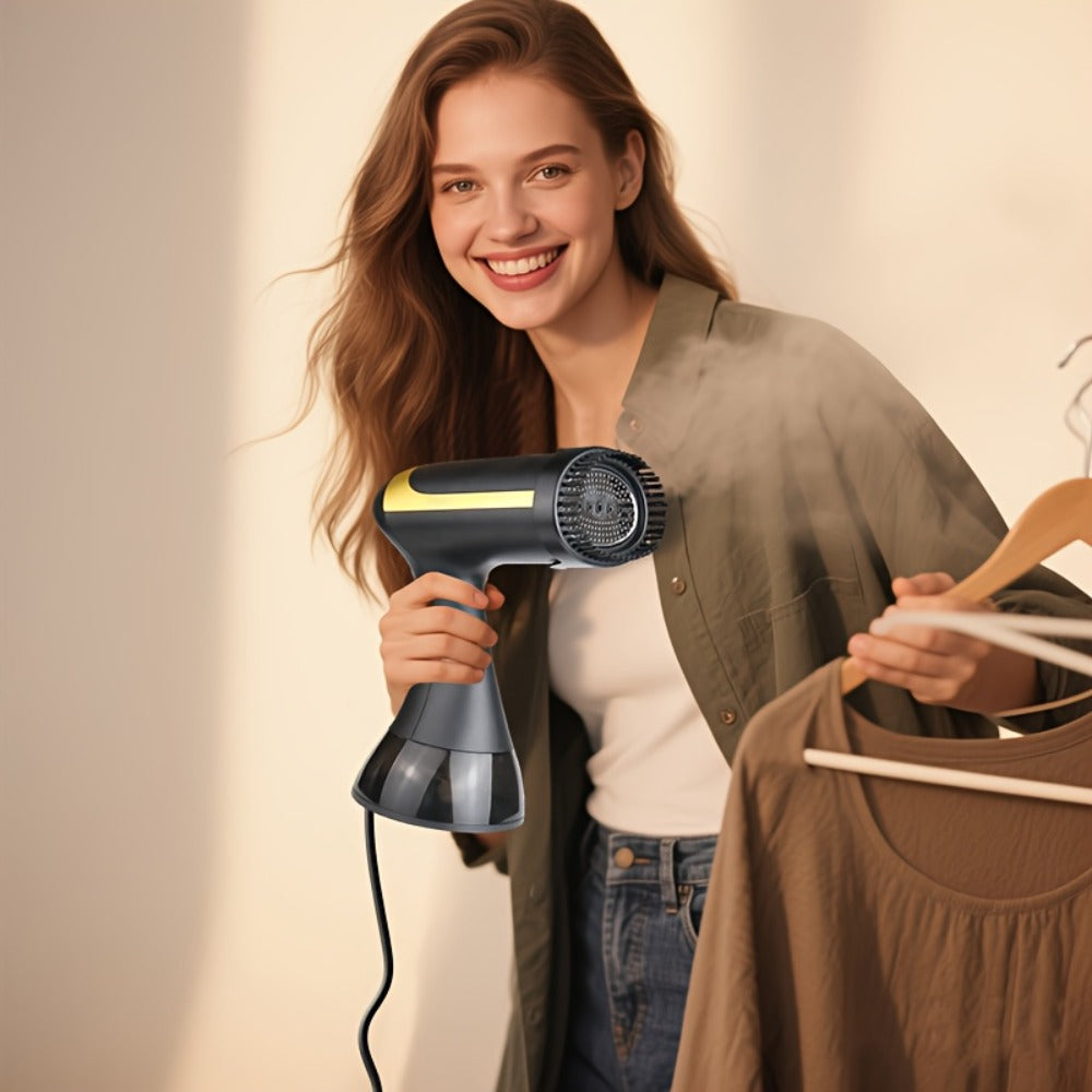 Portable Clothes Steamer 1100W ¨C 20-Second Fast Heat-Up Handheld Garment Steamer with 10oz Water Tank for Wrinkle Removal on All Fabrics ¨C Compact Travel Steam Iron for Home & Travel (Dark Black)