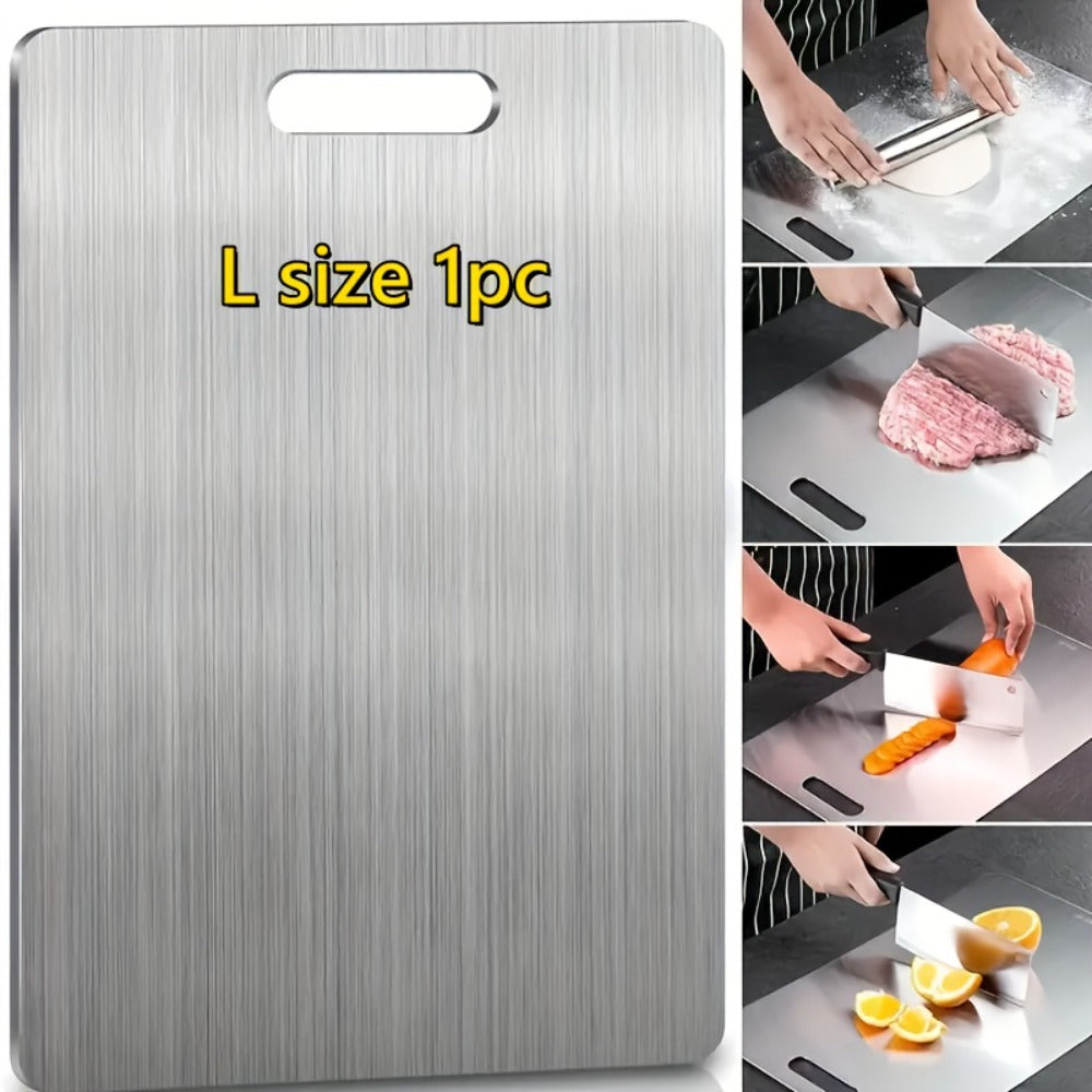 Pure Titanium Cutting Board Double Sided Durable Metal Kitchen Chopping Board for Meat Fruits Vegetables Holiday Gift 1pc or 3pc Set