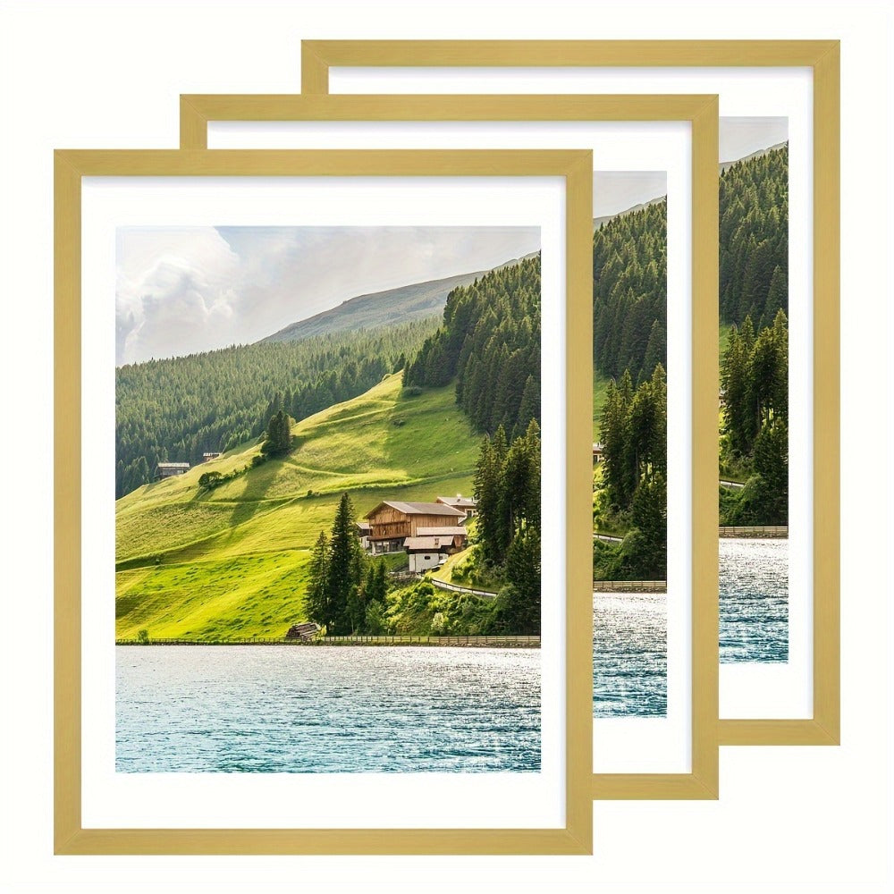 Wall Photo Frames Set of 3 ¨C 12x16 Inch Picture Frames for Wall Display, Multiple Colors, Hallway & Living Room Decor, Gift-Ready
