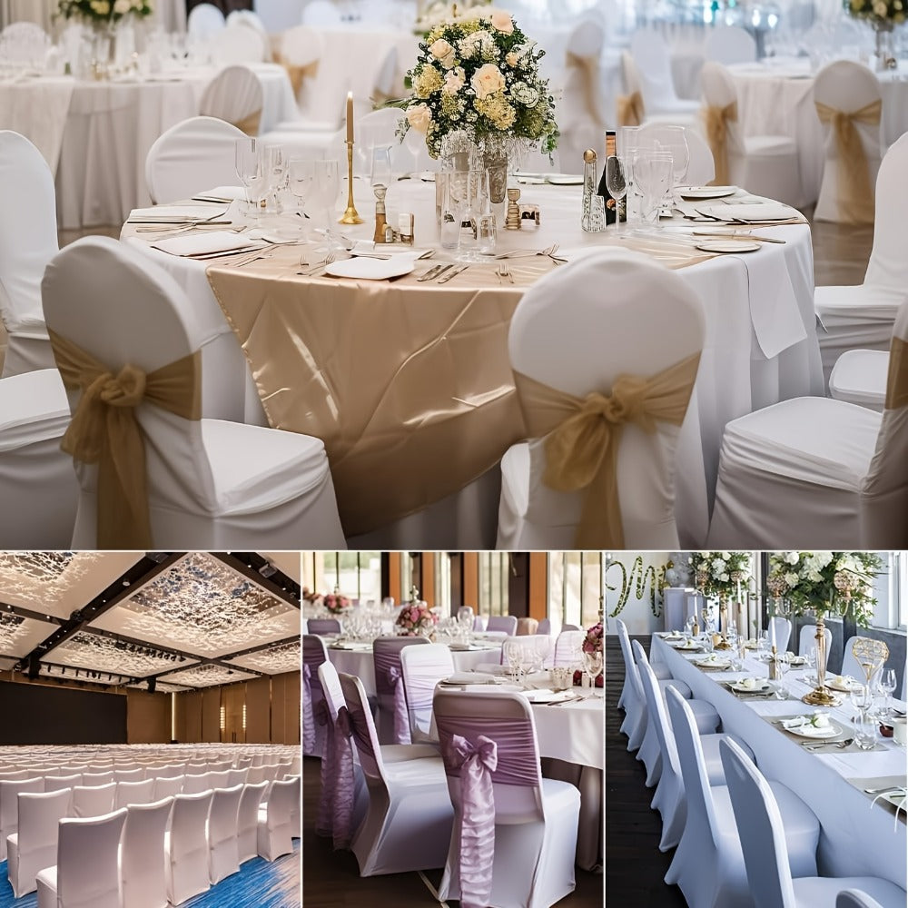 Spandex Chair Covers Bulk, Elastic Stretch Universal Fit Banquet Chair Protectors ¡ª Machine Washable Wedding Chair Covers for Weddings, Parties, Banquets & Events | Black & White | 30-150 Pack