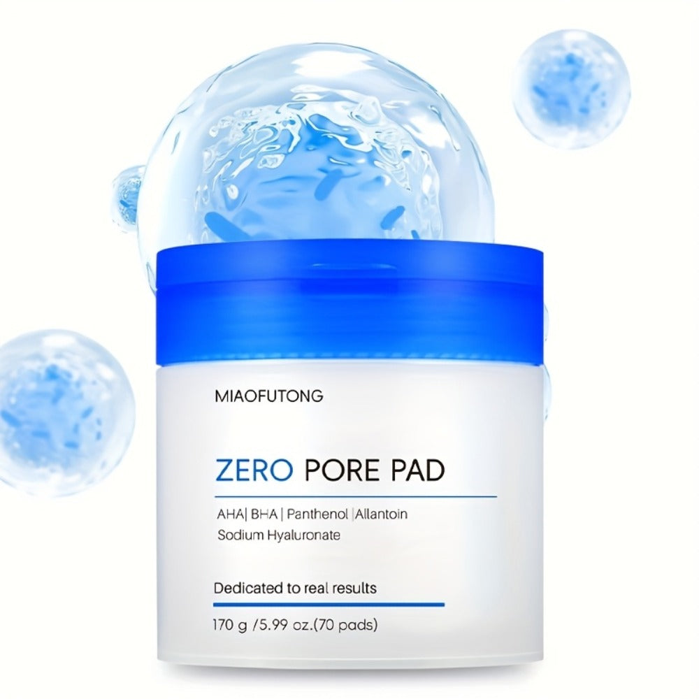 AHA BHA Toner Pads Zero Pore 70pcs - Deep Cleansing, Oil Control & Hydration with Hyaluronic Acid, Salicylic Acid & Rosemary Leaf Oil | Gentle Exfoliating Pads