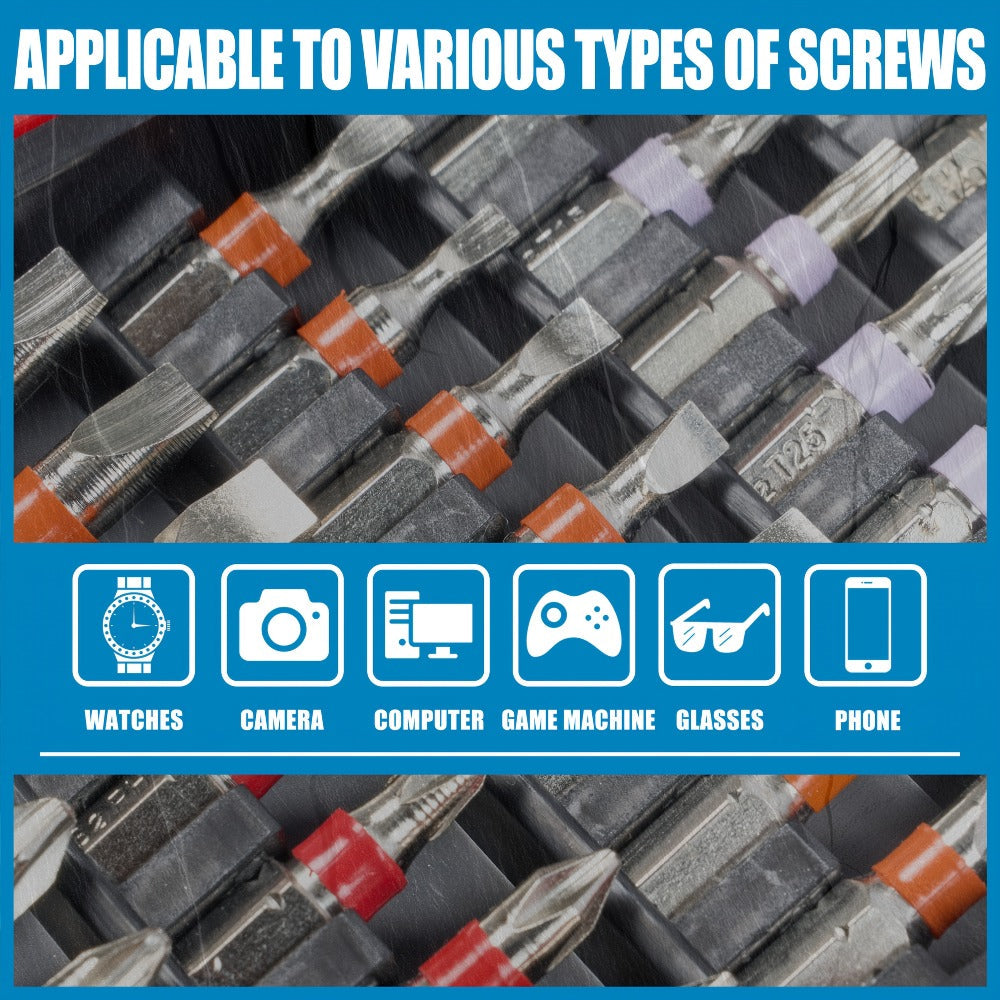 83-Piece Impact Driver Drill Bit Set S2 Steel Cross Slotted Square Star Hex Torx Bits with Magnetic Holder for Home Improvement DIY Projects