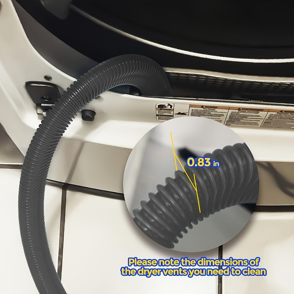 Dryer Vent Cleaning Kit with Flexible Lint Brush and Vacuum Hose Attachment Set for Dryer Duct Lint Trap Removal Home Safety