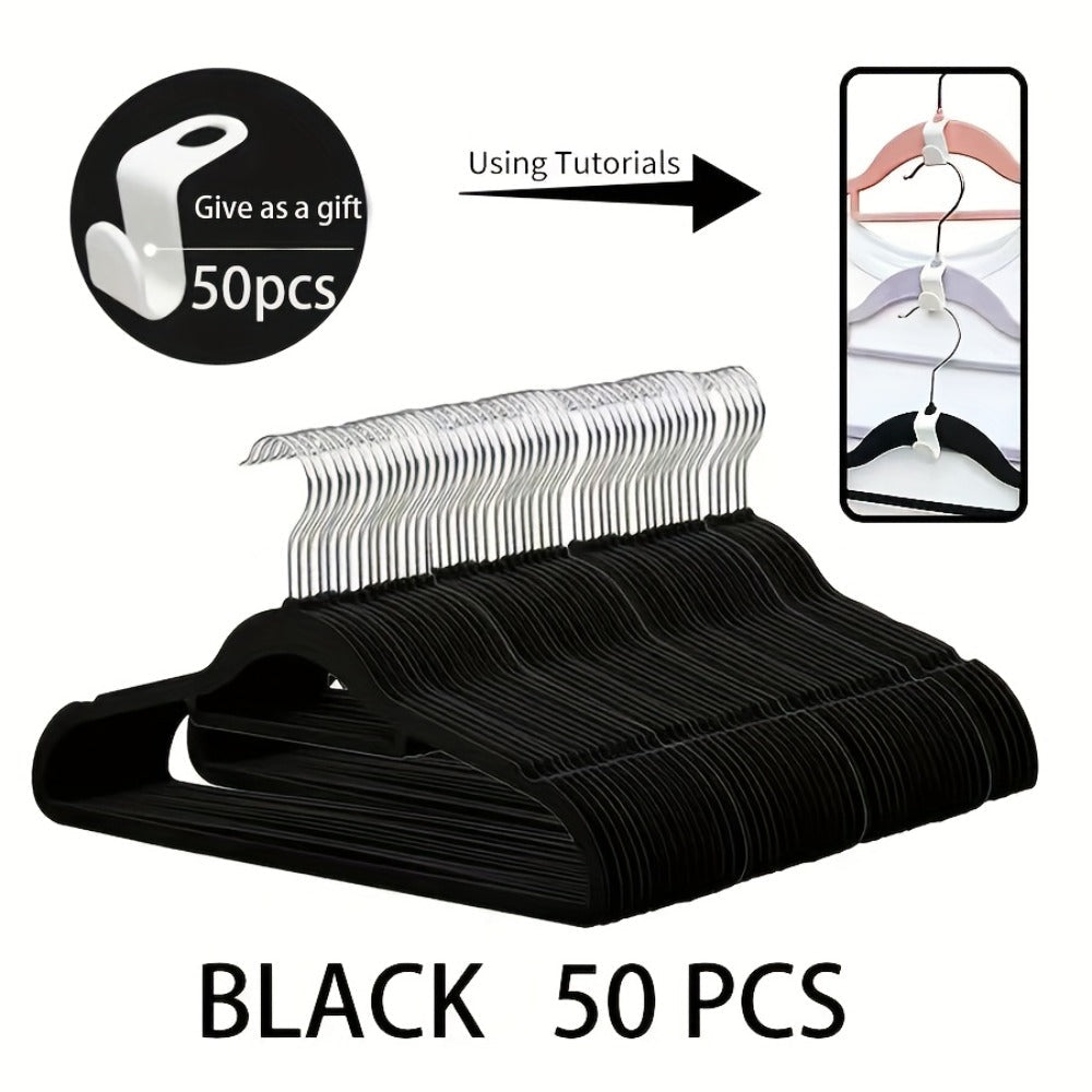 Non-Slip Velvet Hangers with 360¡ã Rotating Hook & Hanger Buckles ¨C Space Saving Closet Organizer Set (50pcs or 20pcs)