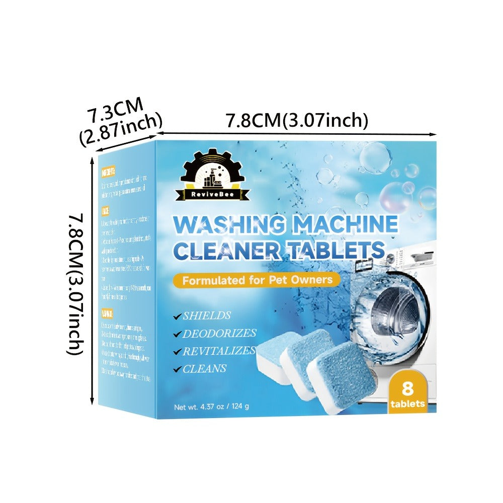 Washing Machine Cleaner Tablets Deep Cleaning Descaler for HE Front Loader Top Load Washer Septic Safe Deodorizer Removes Odor Residue Drum & Tub Seal Cleaner 16 24 32 40 Packs Bulk Value