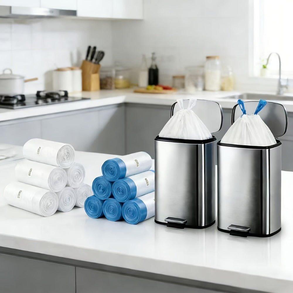 13 Gallon White Roll Garbage Bags Leak Proof Large Capacity Kitchen Trash Bags for Kitchen Living Room Bathroom Waste Bin 26 Count 62 Count 104 Count