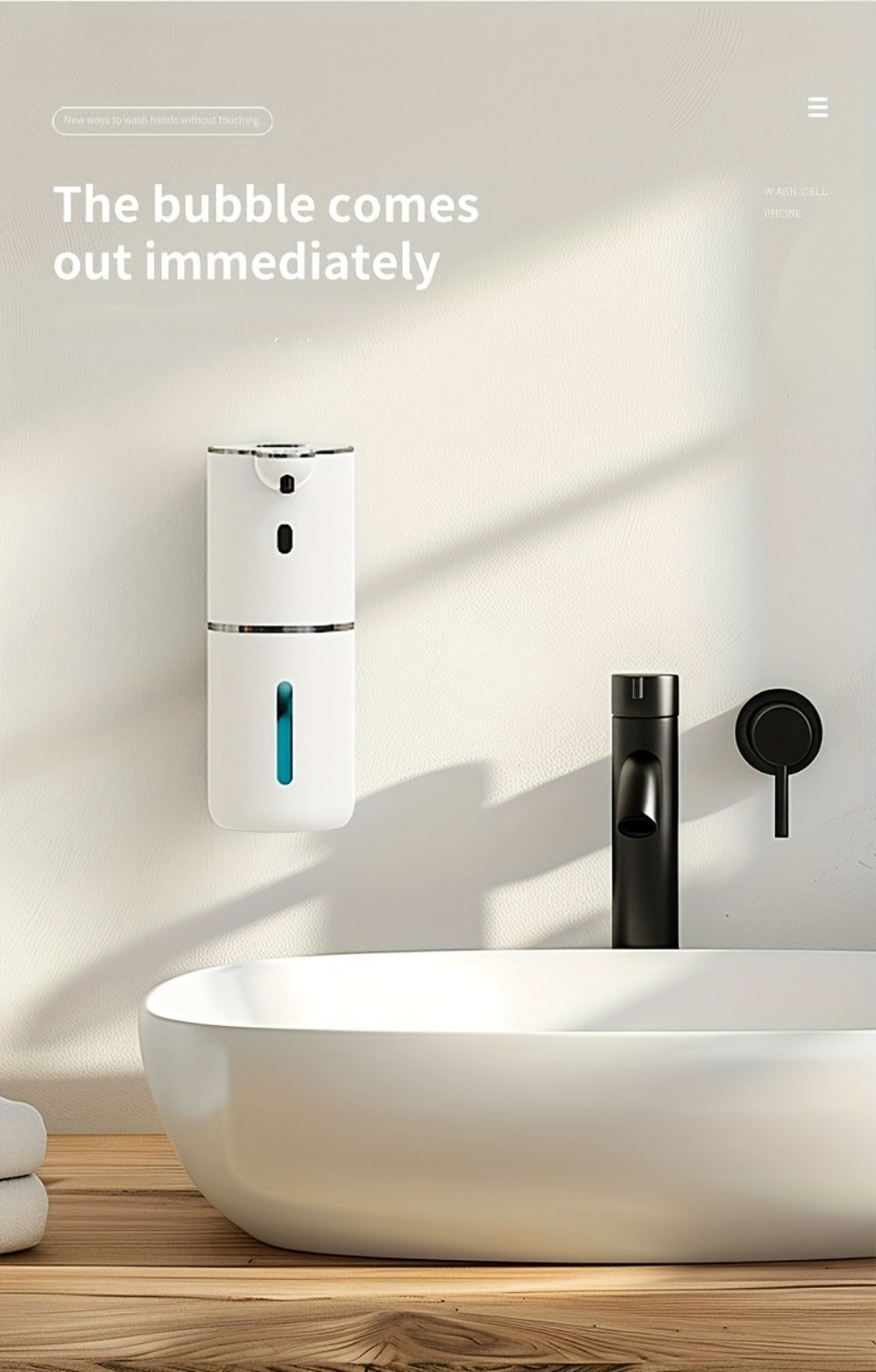 Automatic Sensor Soap Dispenser Foam Type 6 Gear Digital Display - Rechargeable Touchless Large Capacity Countertop or Wall Mount | Black White | Kitchen Bathroom Restroom Hands Free