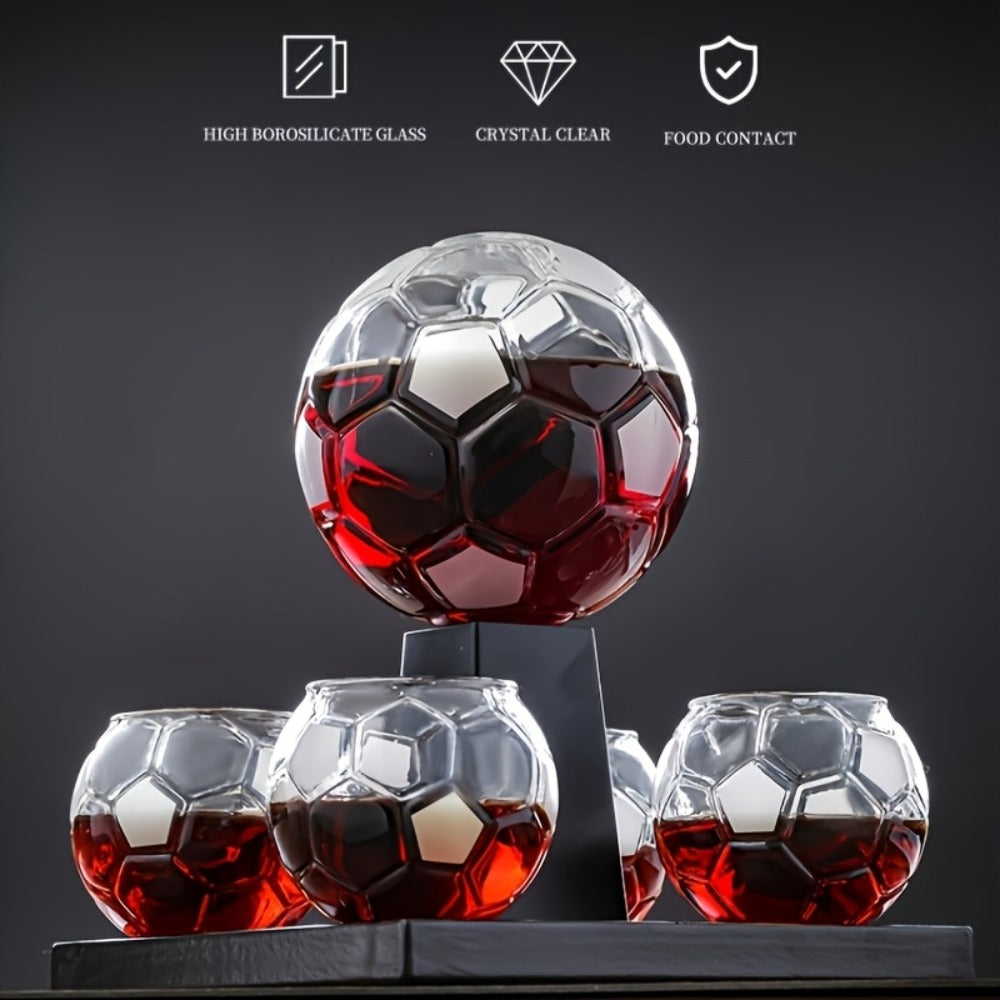 Football Shaped Whiskey Decanter Set with 4 Cups 30oz - Unique Birthday Gift for Men, Dad Gift, Valentine's Day Gift, Home Bar Decor, Christmas Gift