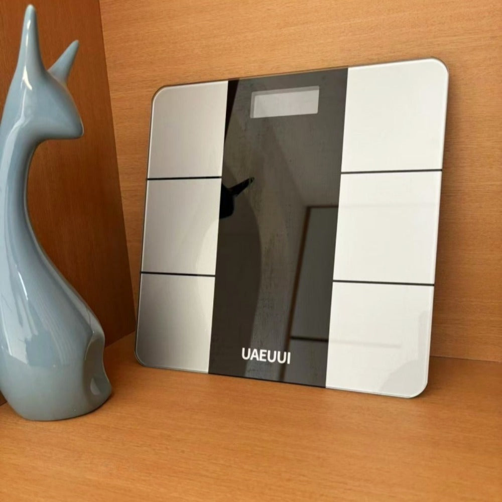 Smart Body Fat Scale with Wireless App Sync ¨C Digital Bathroom Scale, Body Composition Tracker, Battery-Powered, Compact Design for Home & Bathroom, Easy Placement, Gray
