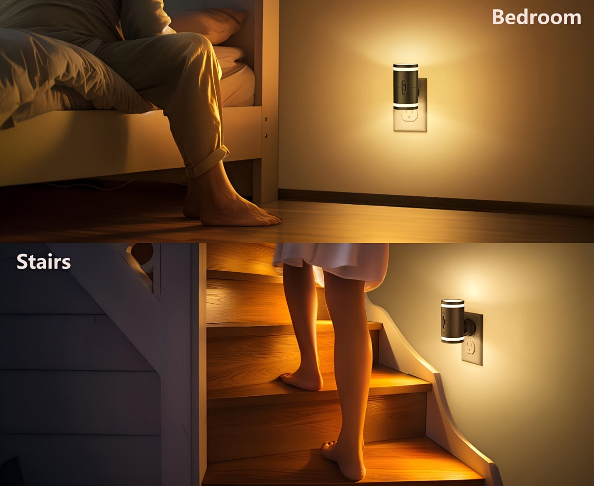LED Night Light Plug In Dusk to Dawn Sensor ¨C 5-120LM Adjustable Brightness, 3 Color Temperatures, Modern Plug-In Night Lights for Hallway, Bedroom, Staircase, Bathroom & Toddler Room, 2 or 4 Pack