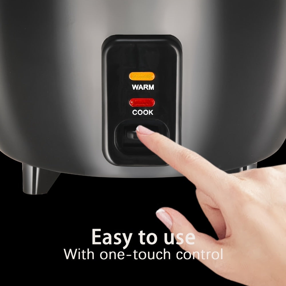 Rice Cooker 6-Cup Non-Stick with Yogurt Maker Function - 3-Cup Uncooked Grain Cooker with Removable Non-Stick Pot Auto Keep Warm One-Touch Operation, Compact Electric Rice Cooker for Home Dorm Office Black