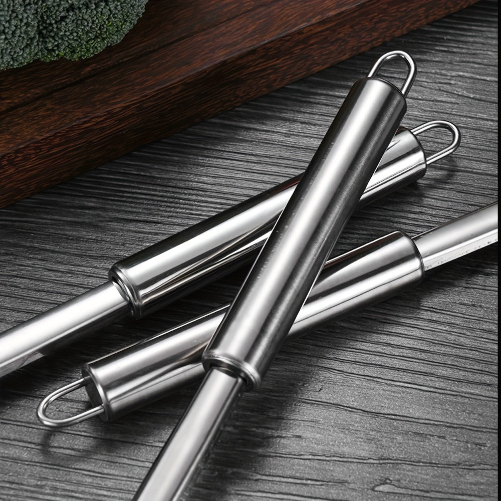 Stainless Steel Cooking Utensil Set 9 Piece for Nonstick Cookware ¨C 304 Grade, Heat Resistant Ergonomic Handles, Dishwasher Safe, Space Saving Kitchen Tools with Hanging Holes for Home & Professional Chefs