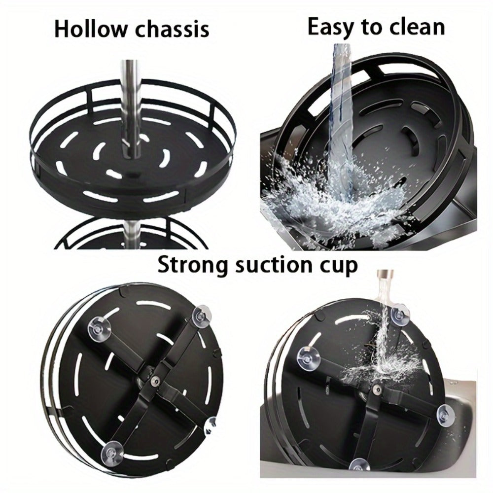 Lazy Susan Turntable Organizer Metal Rotating Spice Rack 1 2 3 Tier for Cabinet Kitchen Countertop Pantry Bathroom ¨C Spinning Storage Rack with Suction Cup Feet & Labels