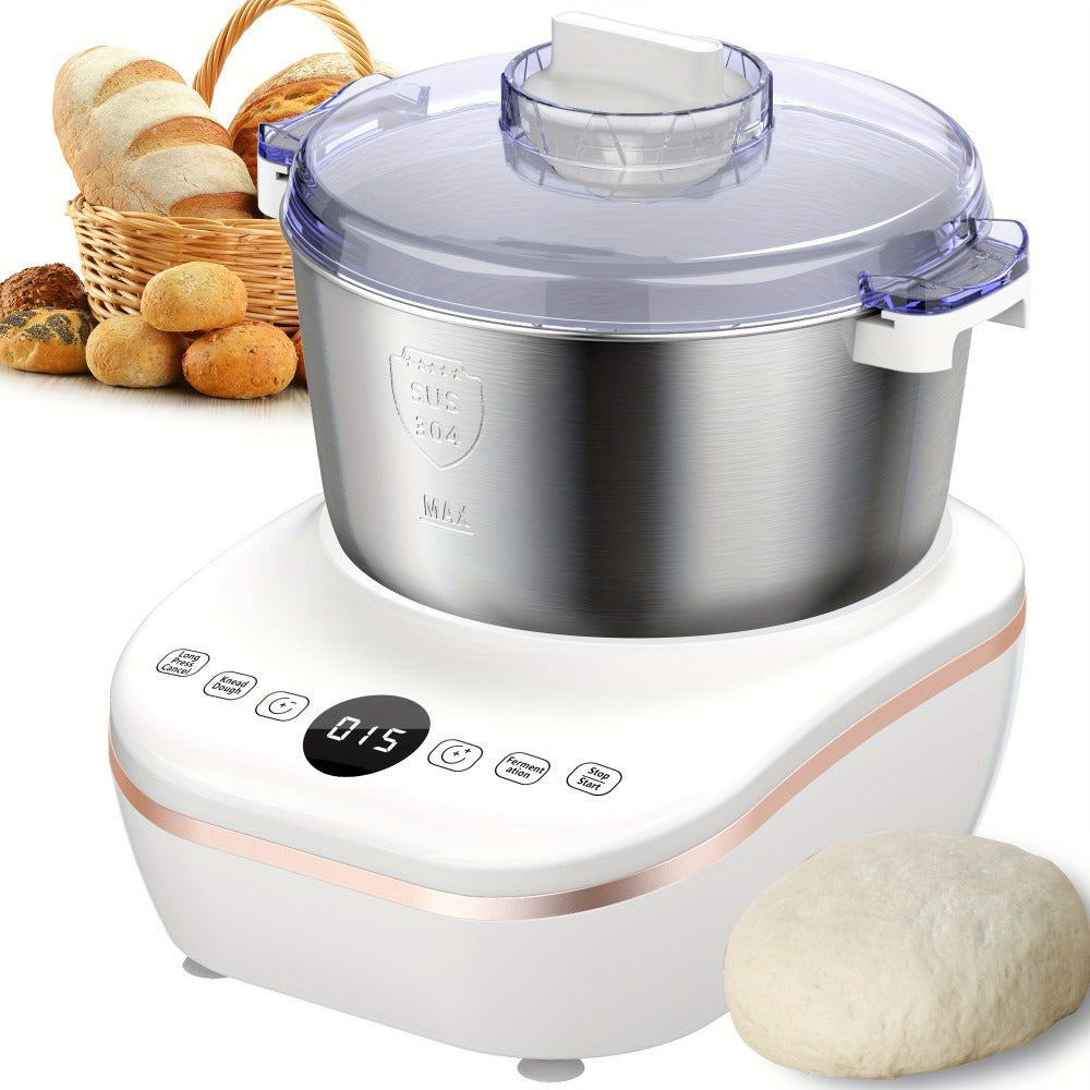 Electric Dough Maker with Ferment Function - 7Qt 250W Dough Kneading Machine, 304 Stainless Steel Bowl, Constant Temperature Fermentation, Microcomputer Timer, for Bread Pizza Pasta Roti Dumplings