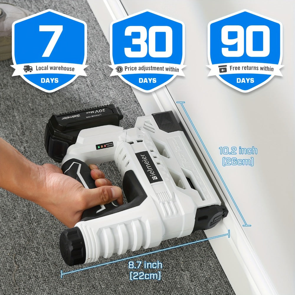 Cordless Stapler Brad Nailer 2-in-1 4V / 20V No Compressor ¨C Lightweight with Battery, Charger & 1600pcs Nails & Staples, for Carpentry, Home Improvement, Upholstery & DIY ¨C Multiple Colors & Upgrade Versions