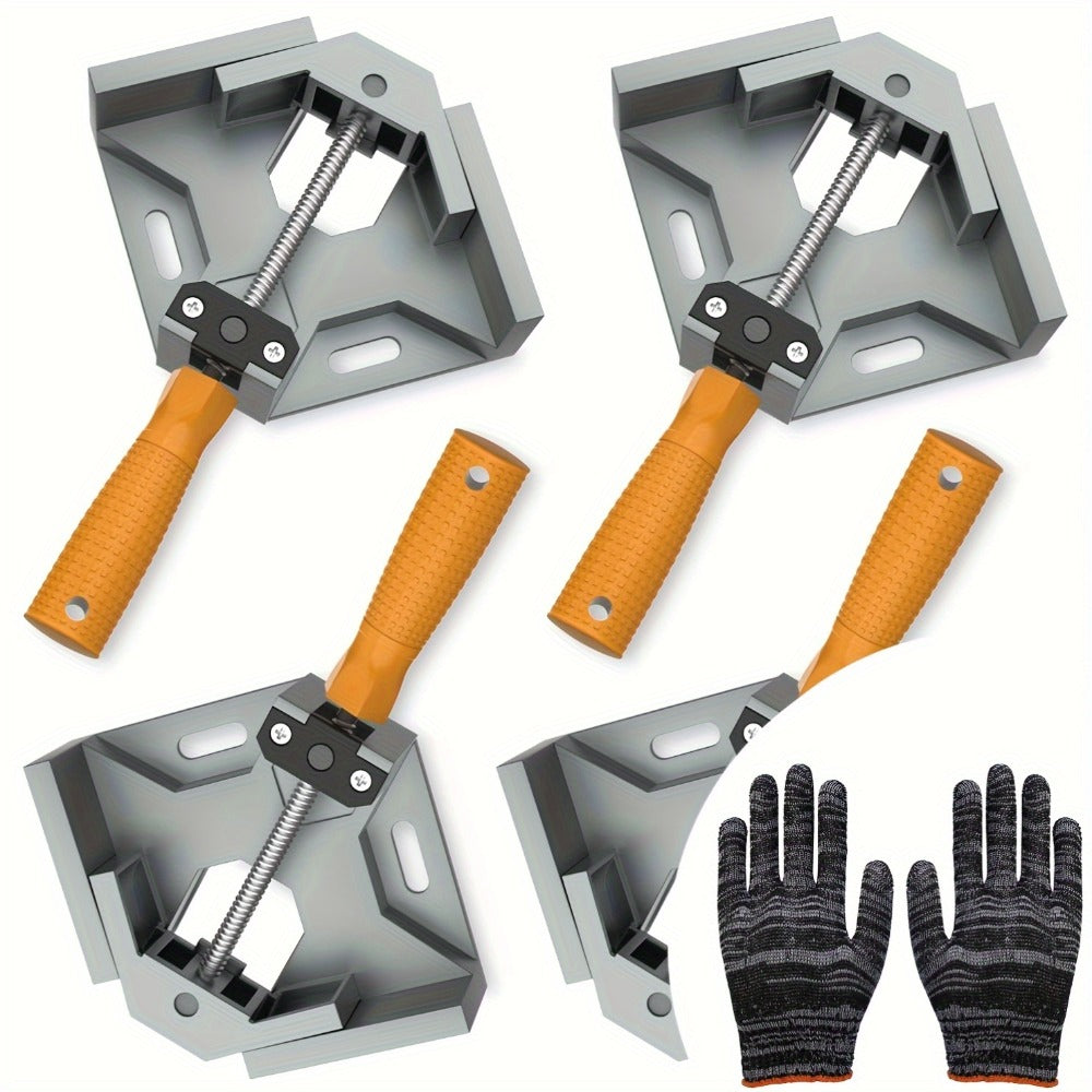 Right Angle Woodworking Clamp Set 2 & 4-Piece ¨C Adjustable Aluminum Alloy Swing Jaw, 90-Degree Corner Clamps for Welding, Furniture Assembly, Framing & DIY Woodworking Projects