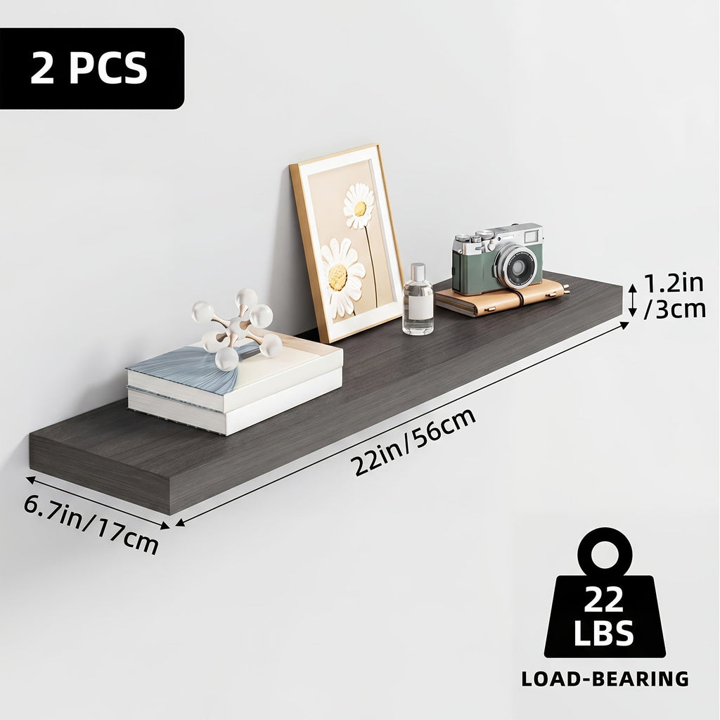 Floating Wall Shelves Set ¨C Wooden Wall-Mounted Shelves for Living Room, Kitchen & Bathroom (2/4/6pcs, 15.7¡±/19.7¡±/22¡±)