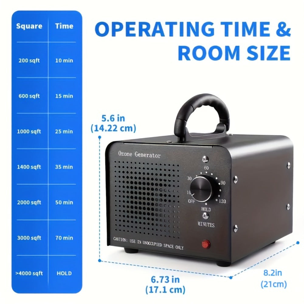 Ozone Generator Odor Eliminator 36000mg/h - Commercial Ozone Machine for Home, Smoke, Pet, Basement & Car, 3230 Sq Ft Coverage, 120-Min Timer, Portable Air Ionizer Deodorizer