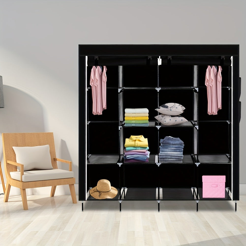 Portable Closet Wardrobe Organizer 71¡± Clothes Rack with Shelves, Freestanding Bedroom Storage Closet System