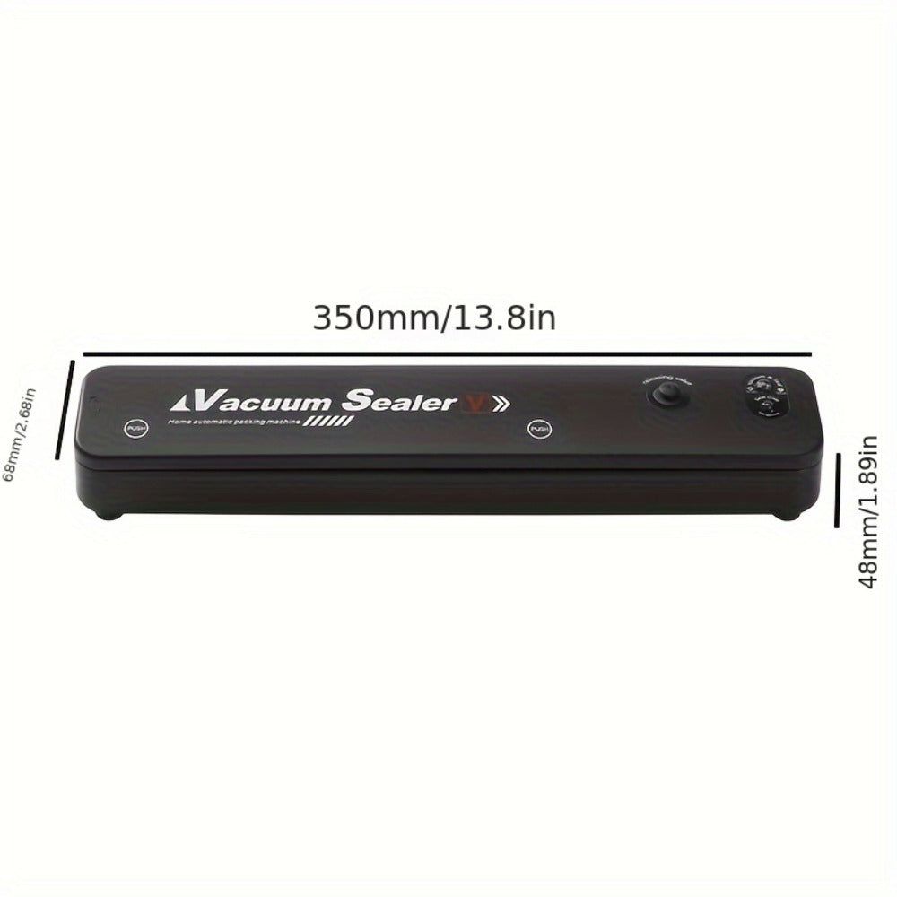 Vacuum Sealer Machine with 50 Vacuum Storage Bags ¨C 2-in-1 Vacuum & Heat Sealing, One-Button Operation, Food Preservation Sealer for Freshness, Black or White