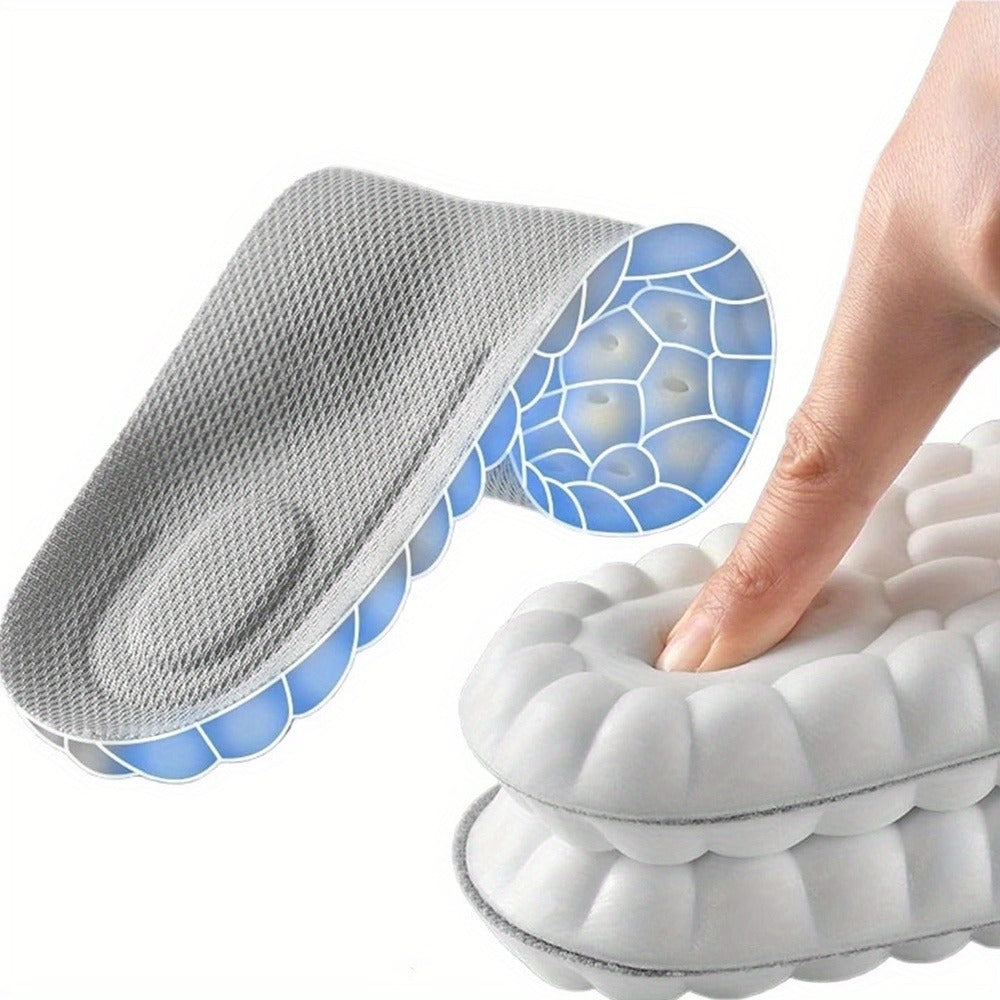 Memory Foam Insoles 3 Pairs - 4D High Elasticity Shoe Inserts for Men and Women, Breathable Comfort Insoles for Work, Sports, Walking, Standing All Day