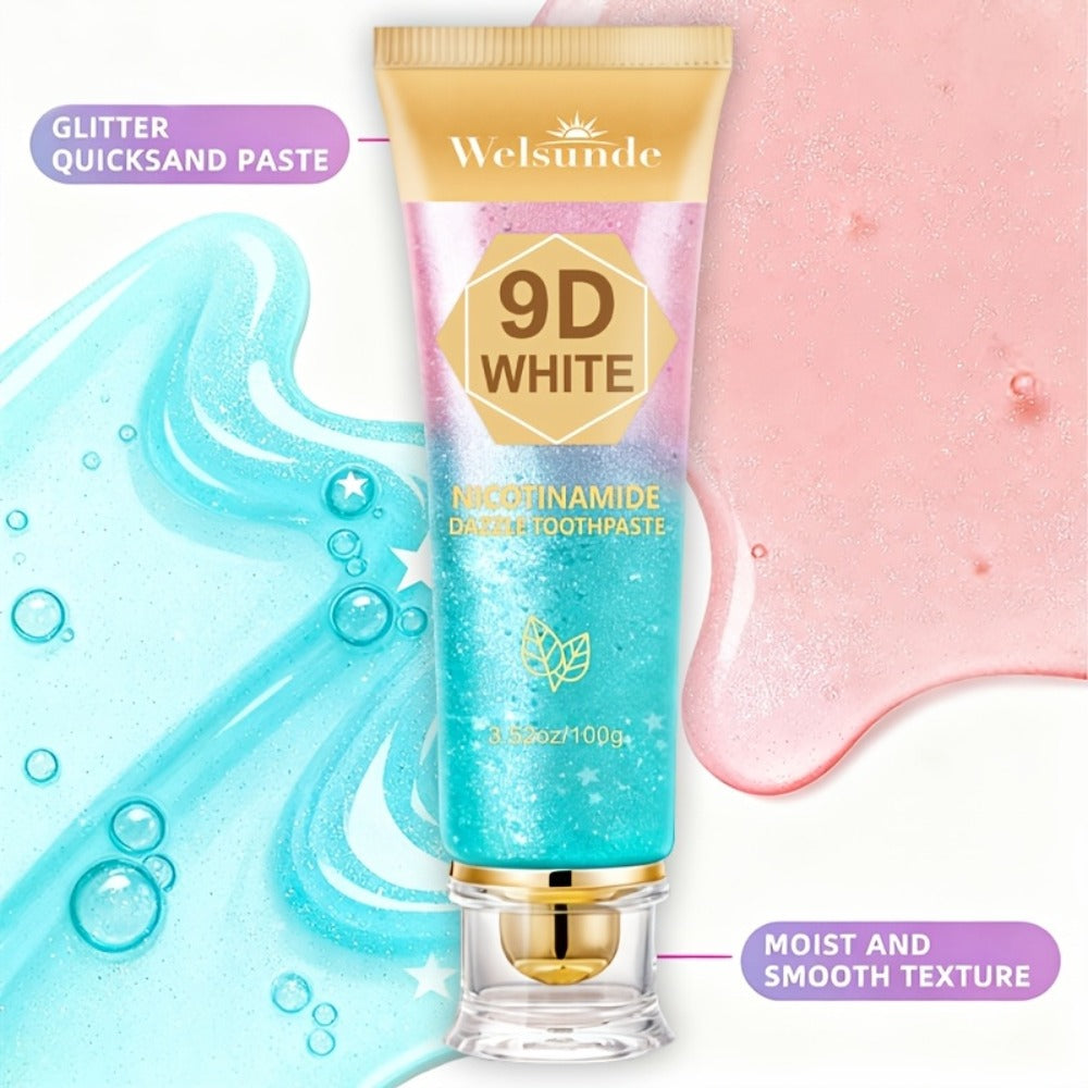 Niacinamide Toothpaste 9D Whitening Toothpaste for Stain Removal Fresh Breath Deep Cleansing Enamel Protection Minty Flavor Gentle on Gums Travel Size Oral Care for Women Men Daily Use