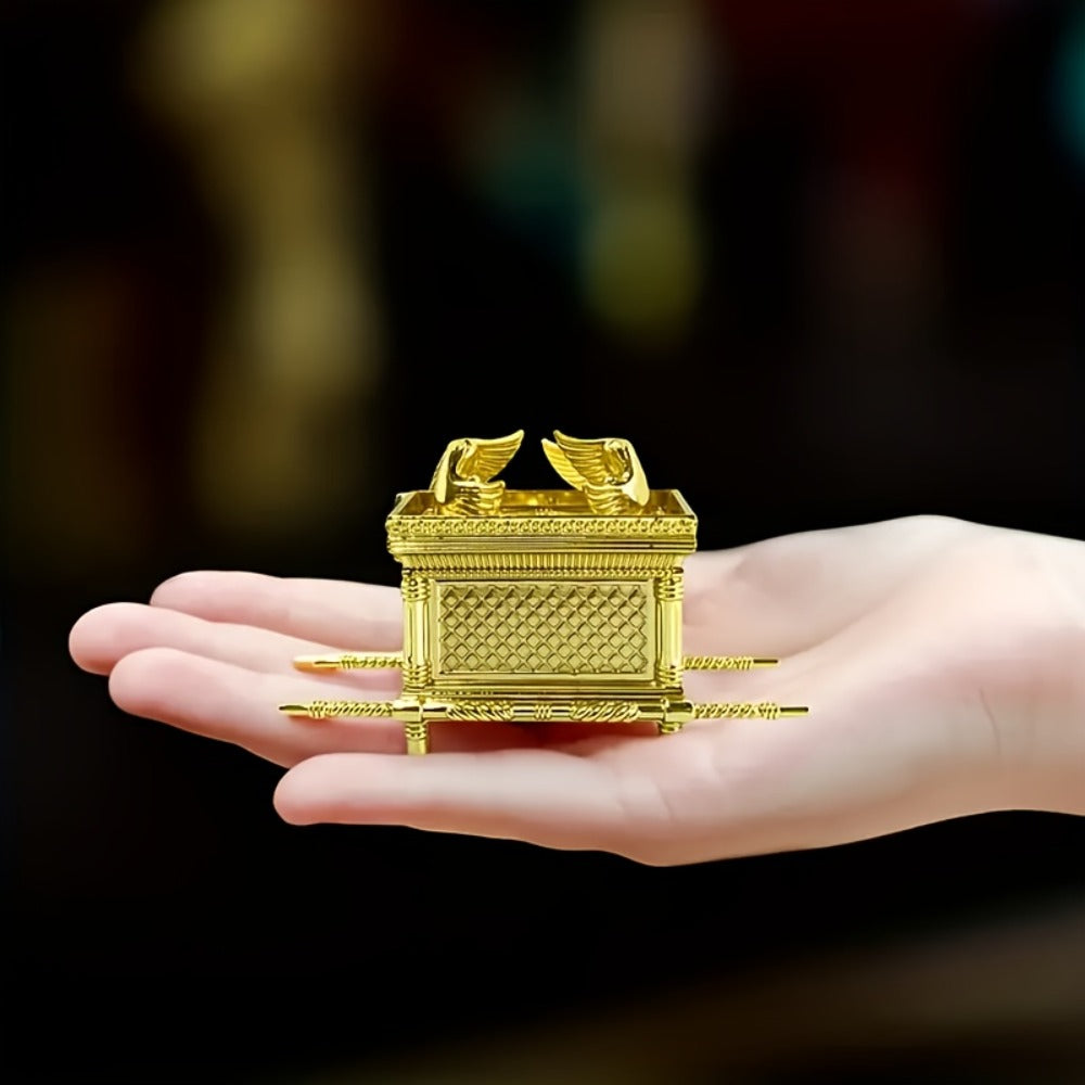 Ark of the Covenant Figurine ¨C Golden Artisan Tabletop Statue, Spiritual Religious Decor for Home & Office, Hanukkah, Easter & Ramadan Gift Ornament, Indoor Outdoor Display, Medium & Large