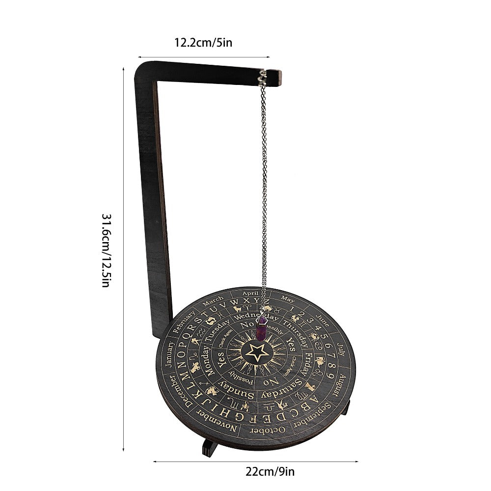 Wooden Pendulum Stand for Divination ¨C Crystal Display Holder, Witchcraft Altar Decor, Meditation Ritual Necklace Organizer & Constellation Moon