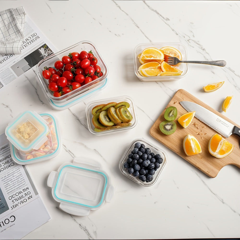 Glass Food Storage Containers 16-Piece Set 8 Glass Bowls with 8 Sealed Lids BPA Free Dishwasher Microwave Refrigerator Safe Meal Prep Containers Bento Boxes in Blue Grey Green Assorted