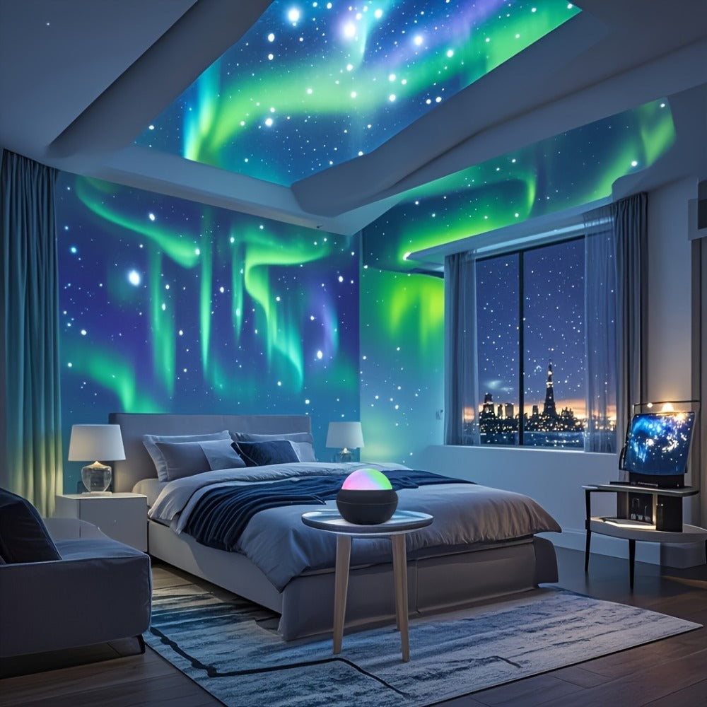 Aurora Magic Ball Light USB Plug-In with Remote ¨C Color Rotating Aurora Borealis Effect Night Light for Bedroom, Living Room & Party Atmosphere Decor