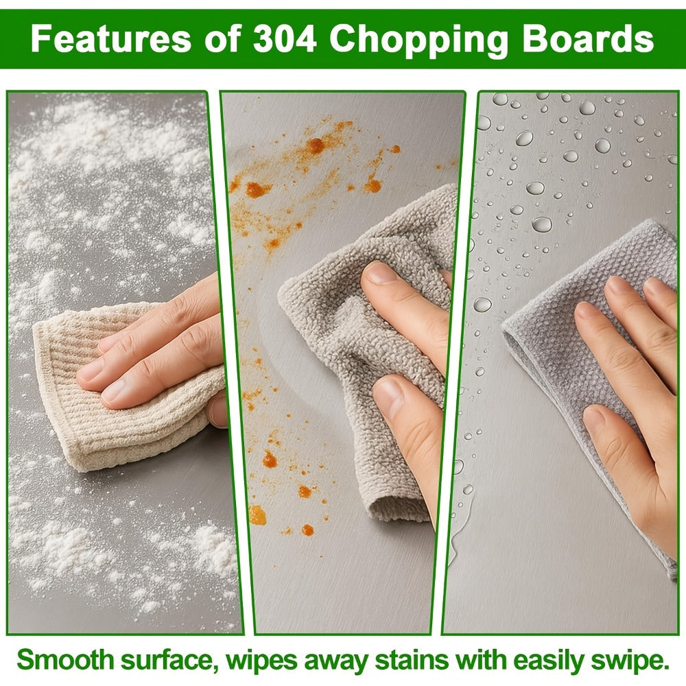 Stainless Steel Cutting Board Extra Large 27.5¡±¡Á19.7¡± Double-Sided 304 Steel Board for Home & Commercial Kitchen - Countertop Protector Breadboard Easy Clean Durable