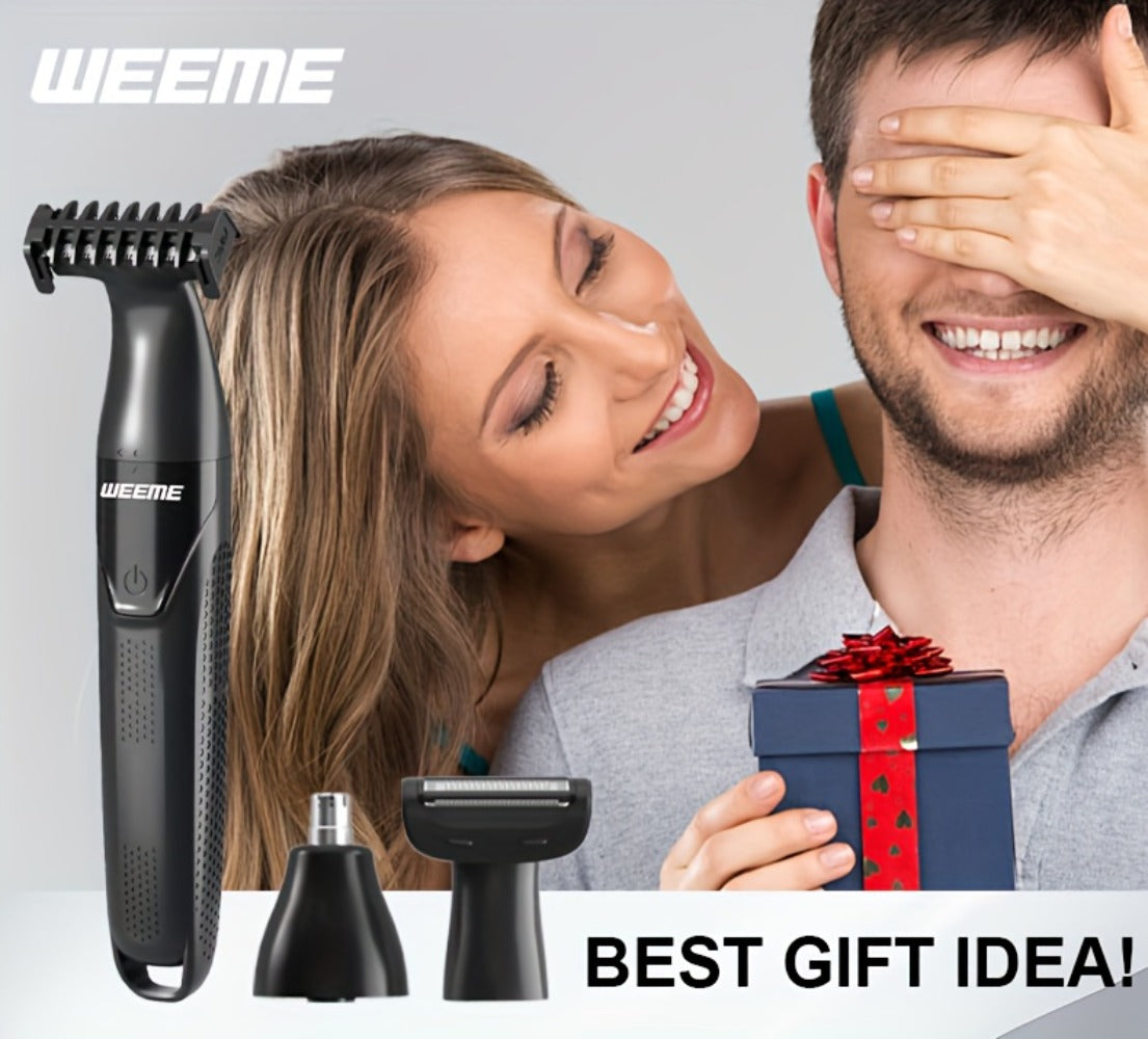 Electric Epilator & Hair Removal Device 3-in-1 for Men & Women - Painless Shaver Trimmer for Underarms Legs Arms Bikini Line Sensitive Areas, USB Rechargeable Personal Care Grooming Tool