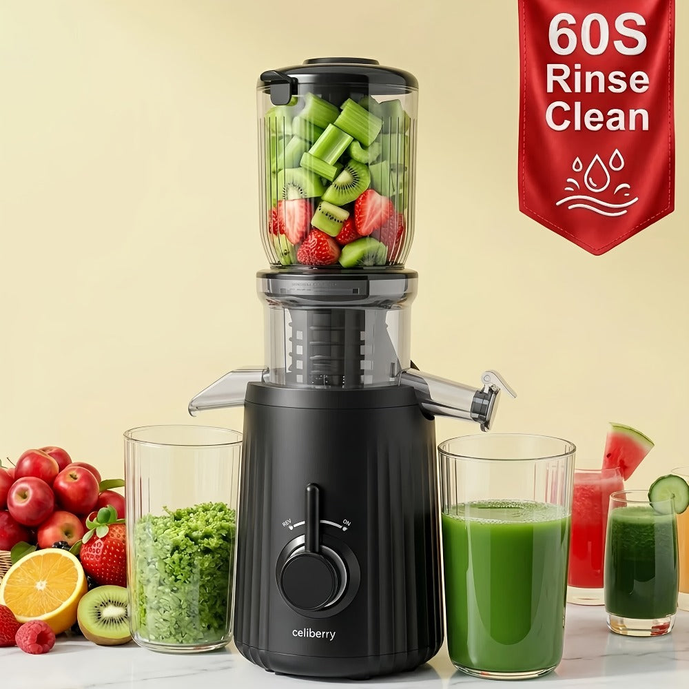 Masticating Juicer Cold Press - 4.25¡± Wide Feed Chute Auto-Feed Slow Juicer for Whole Fruits & Vegetables, 98% Juice Extraction, Quiet Motor, Easy to Clean, Compact for 1-2 People, Multiple Colors