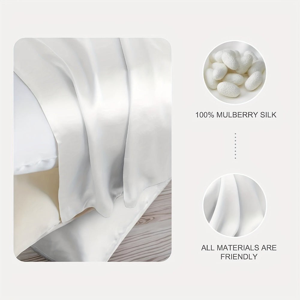 Silk Pillowcase 22 Momme ¨C Satin Weave Mulberry Silk with Hidden Zipper for Hair & Skin Health, Standard Queen King ¨C Multiple Colors