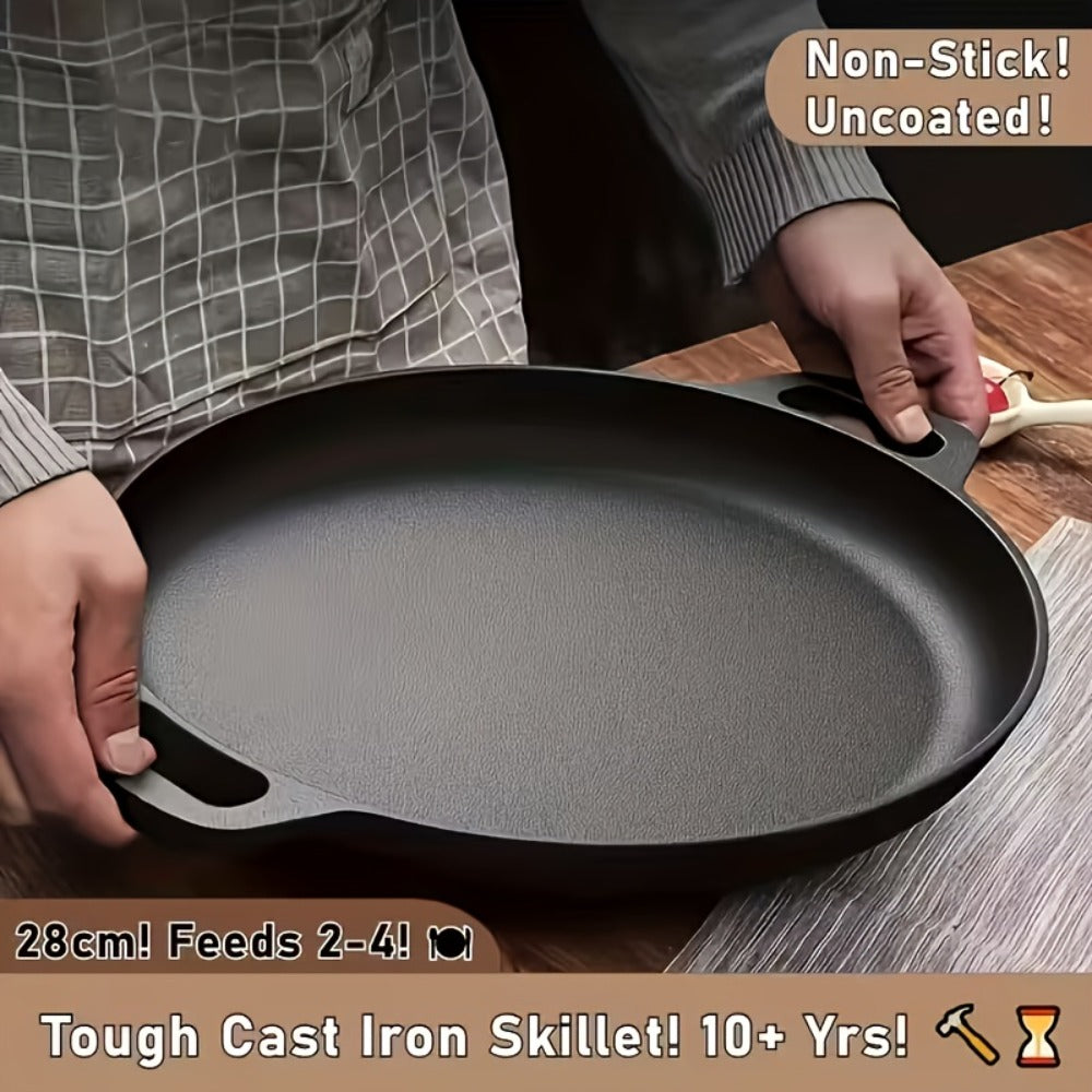Pre-Seasoned Cast Iron Skillet Set 2 & 3 Piece ¨C Non-Stick Durable Even-Heating Pan for Pizza, BBQ & Pancakes | Oven, Stovetop, Grill & Campfire Safe Versatile Home & Outdoor Cooking Cookware