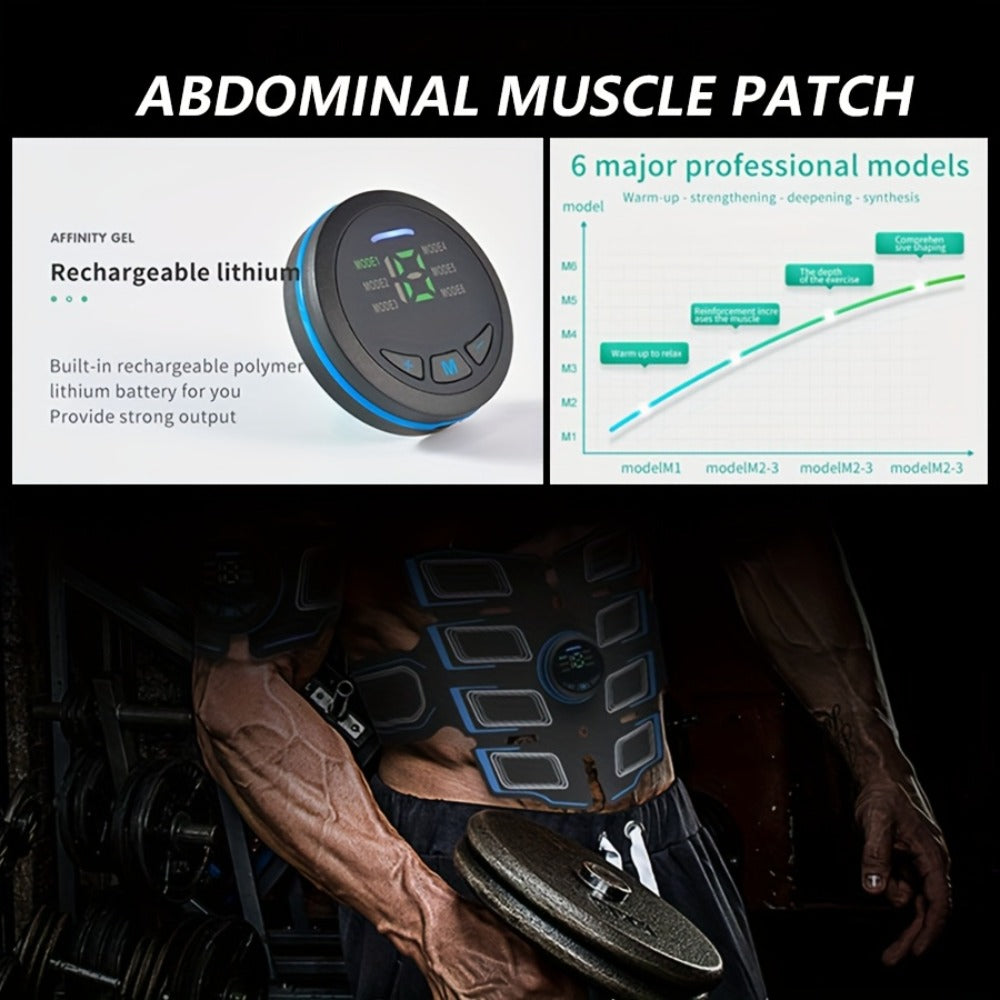 EMS Muscle Stimulator Belt ¨C TENS Body Massager for Muscle Toning, Pain Relief & Full Body Relaxation | Adjustable Modes, USB Charging, Fitness Shaper for Home Gym Use
