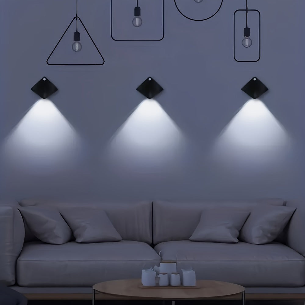 Magnetic LED Motion Sensor Wall Light USB Rechargeable ¨C Wireless Night Light for Hallway, Stairs, Bedroom & Kitchen in White or Warm Light (1, 2 or 4 Pack)
