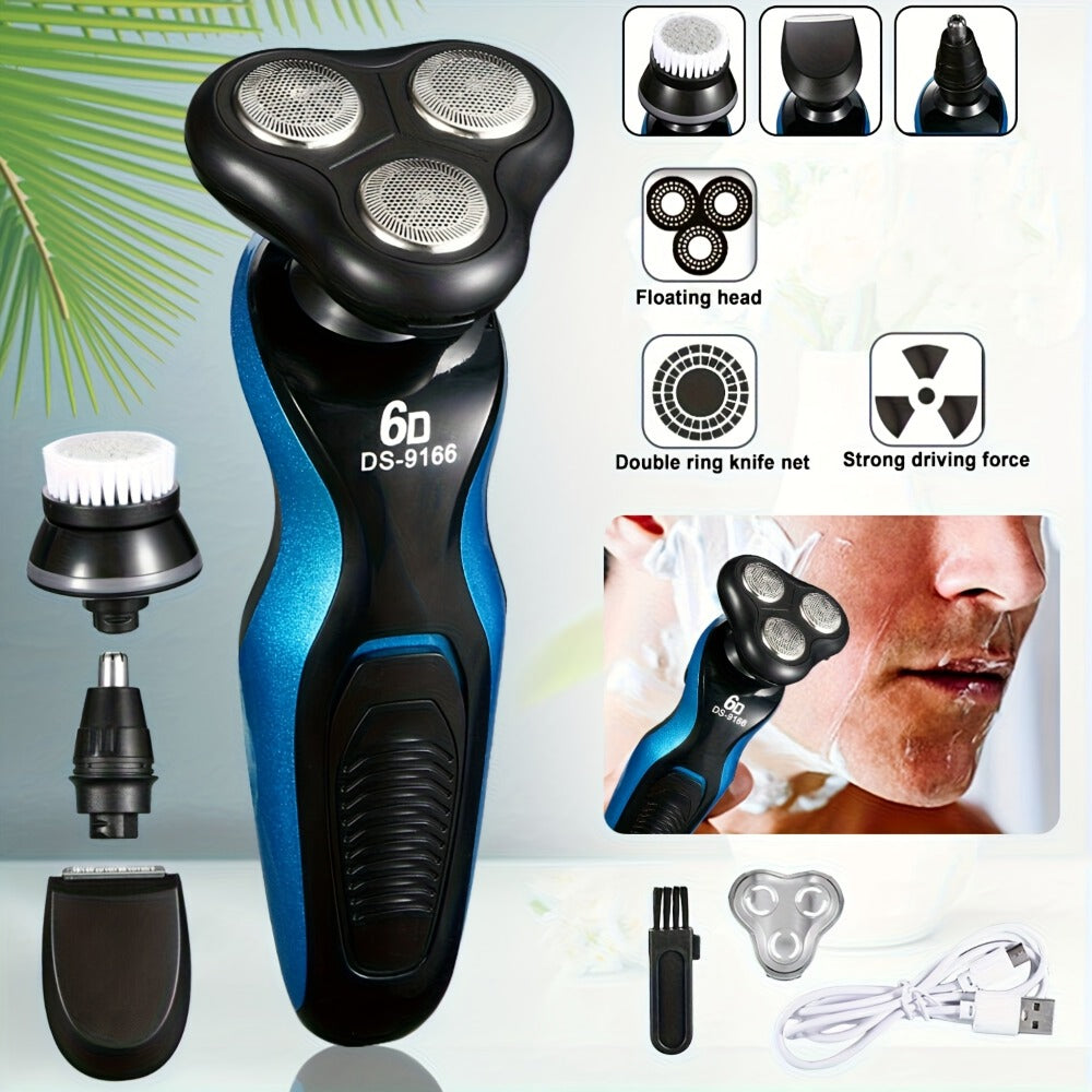 Electric Shaver for Men 4-in-1 ¨C USB Rechargeable Electric Razor & Beard Trimmer Kit for Wet & Dry Shaving, Portable Grooming Set, Perfect Father's Day Gift for Dad, Husband & Male Friends