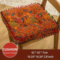 Moroccan Boho Chair Cushion Seat Pad with Cover Fiberfill Stuffed Bohemian Floor Cushion for Outdoor Indoor Chairs Benches Living Room Bedroom Hand Washable Decor