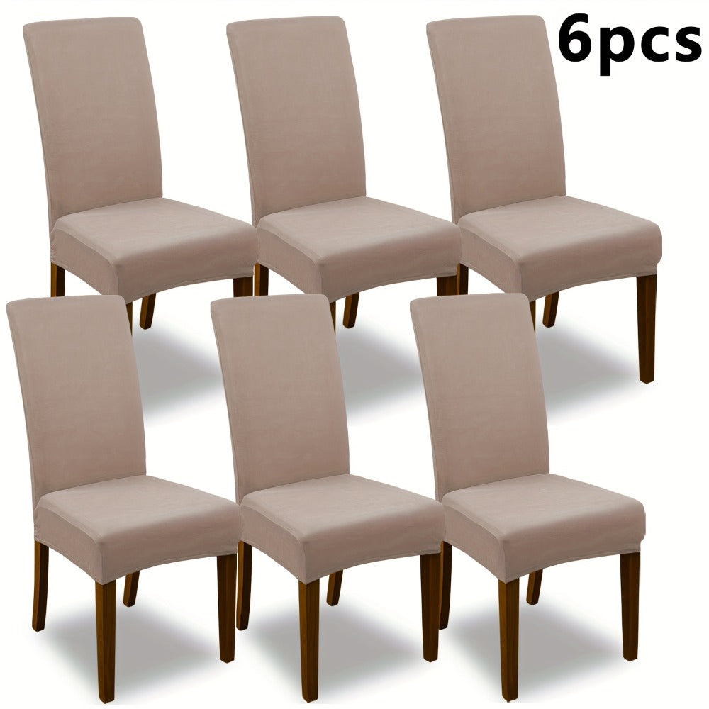 Stretch Dining Chair Covers Set | Elastic Jacquard Slipcovers for Dining Room Kitchen Wedding Office, 4pcs or 6pcs, 9 Colors, Washable Furniture Protector