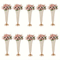 Crystal Trumpet Flower Vase Centerpieces for Wedding Table ¨C Bling Wrought Crystal Vases for Party, Anniversary, Birthday, Banquet & Home Decor, Gold & Silver, 2pcs or 10pcs Set