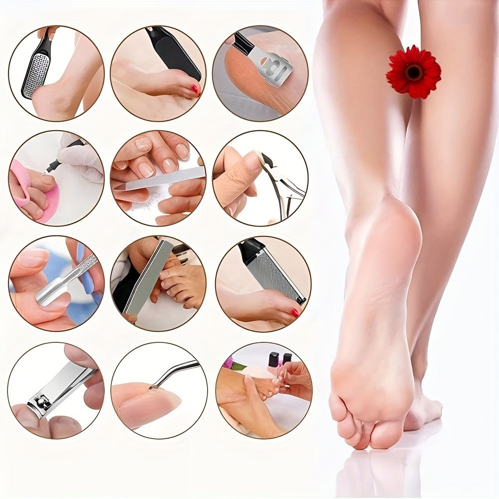 Electric Foot Callus Remover with 10pcs Pedicure Set, IPX7 Waterproof Rechargeable Foot Grinder, Multi-Speed LCD Display Electric Foot File for Dead Skin, Cracked Heels & Smooth Feet ¨C Pink, White, Black