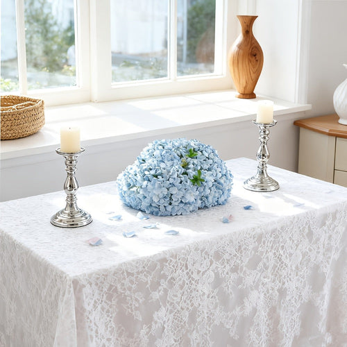 Artificial Hydrangea Flowers 20pcs 16 Inch | Silk Fake Hydrangea Stems for Wedding Home Bedroom Kitchen Decor | Birthday Christmas Exhibition Display in Blue White