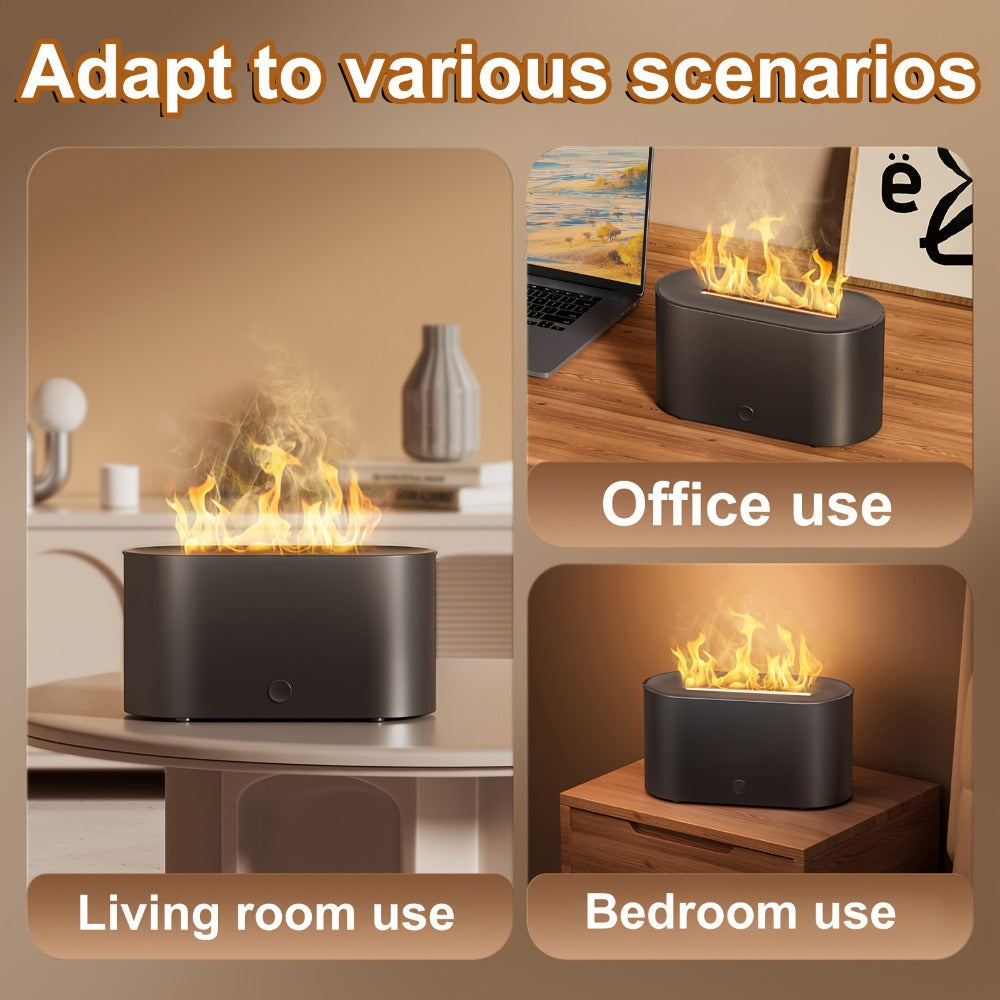 Flame Humidifier USB Mini - 7-Color Flame Atmosphere Light, Aromatherapy & Humidification 2-in-1, 3-Gear Mist Adjustable, Top Fill Design, Romantic Bedroom Decor Night Light, Christmas Gift