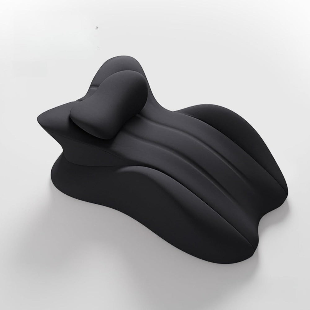 Wedge Pillow for Couples ¨C Ergonomic Intimacy Support & Back Relief Cushion, Low-Profile Bedroom Bolster, Black